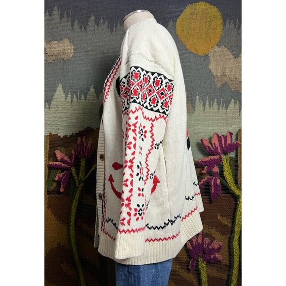 Anthropologie Varsity Cardigan Sweater M - Picture 8 of 16